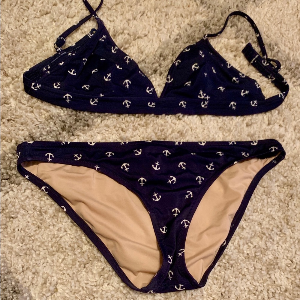 J Crew French top and reg bottoms in sailor print